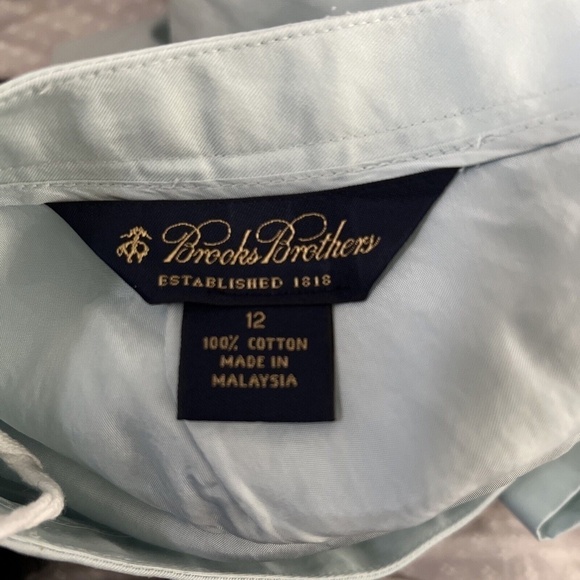 BROOKS BROTHERS Size 12 Women's Cotton Blue Sky Skirt - Picture 3 of 3